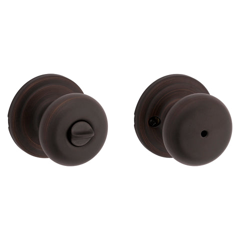 Kwikset Signature Series 730J 11P CP Privacy Lockset, Juno, Mushroom Design, Knob Handle, Venetian Bronze, Zinc