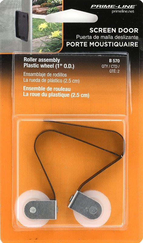 Prime-Line B 570 Roller Assembly, 1 in Dia Roller, 1/4 in W Roller, Steel
