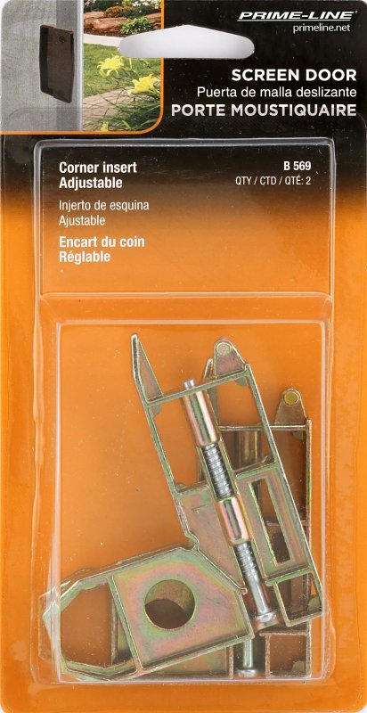 Prime-Line B 569 Screen Door Corner Insert, Zinc