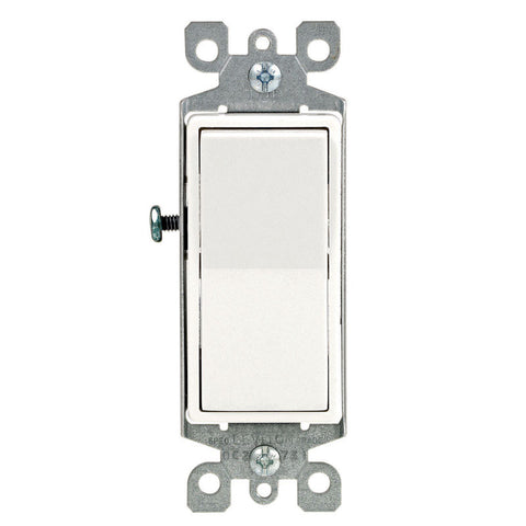 Leviton Decora 15 amps 120/277 volts Single Pole Rocker Switch White