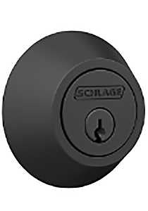 Schlage J Series JD60 622 Deadbolt, 3 Grade, SC1 Key, Metal, Matte Black, 2-3/8, 2-3/4 in Backset, C Keyway