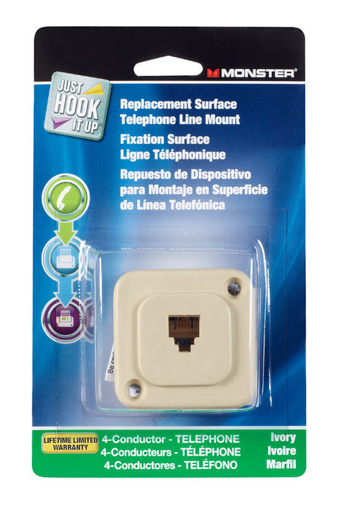 Monster Cable 1 Replacement Surface Mount Telephone Line Jack
