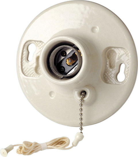 Leviton Pull Chain Socket 660 watts 250 volts Medium White