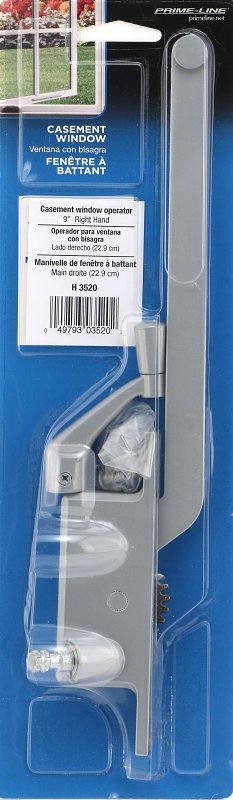 Prime-Line H 3520 Window Operator, 9 in L x 3-7/8 in W x 13-1/4 in H Dimensions, For: Older Steel Framed Windows, Right