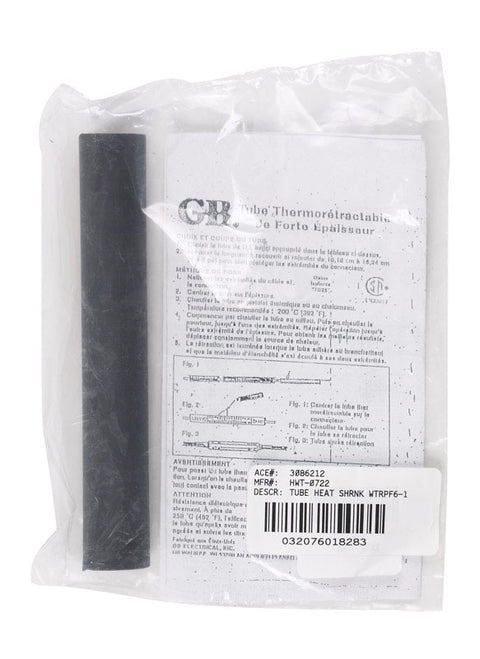 GB 3/4 in. Dia. Black Heat Shrink Tubing 1