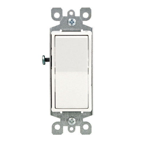 Leviton Decora 15 amps 120/277 volts Single Pole Rocker Switch White