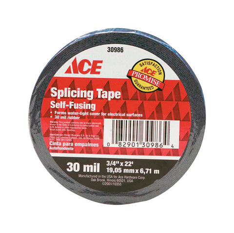 Ace 3/4 in. W x 22 ft. L Rubber Splicing Tape Black