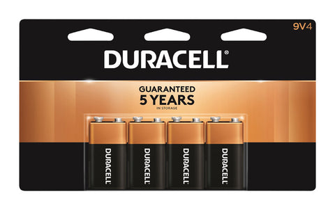 Duracell Coppertop 9V Alkaline Batteries 9 volts 4 pk