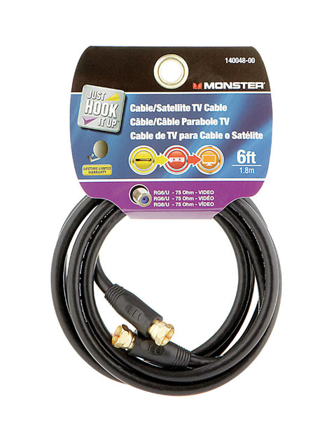 Monster Just Hook it Up 6 ft. L Video Coaxial Cable