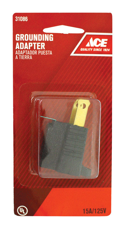 Ace Polarized Grounding Adapter Black 15 amps 125 volts 1 pk