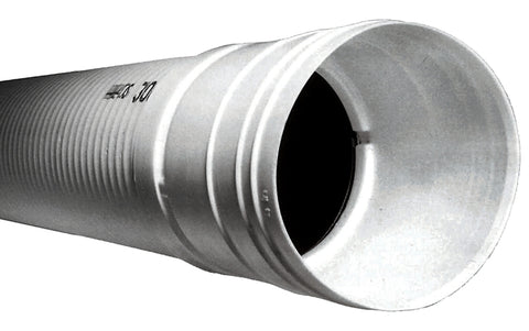 ADS 4550010 Triple-Wall Pipe, 4 in, 10 ft L, Bell x Spigot, HDPE, White