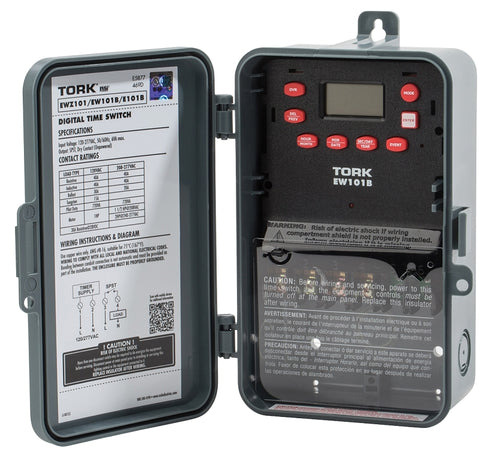 Ew101b Tork EW101B Digital Timer, 30 A, 120/277 VAC, 1 min to 7 days Time Set ...