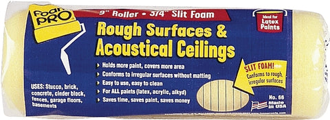 Foampro 66 Roller Cover, 3/4 in Thick Nap, 9 in L, Foam Cover