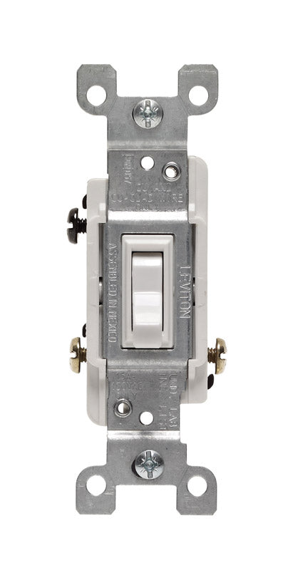 Leviton Framed 15 amps 120 volts Single Pole Toggle 3-Way Switch White