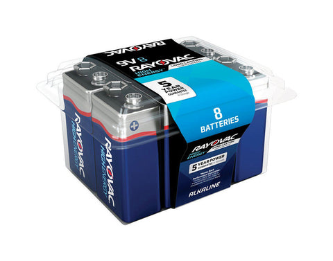 Rayovac 9V Alkaline Batteries 9 volts 8 pk