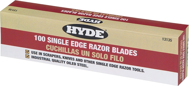 Hyde 13135 Blade, Razor, 1-Edge Blade, 3/4 in W Blade, Steel Blade ...