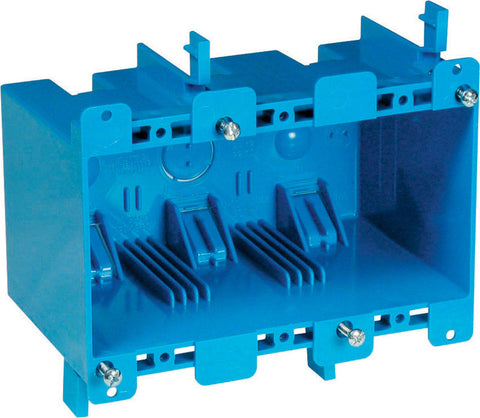 Carlon 5-3/4 in. H Rectangle 3 Gang Outlet Box Blue PVC