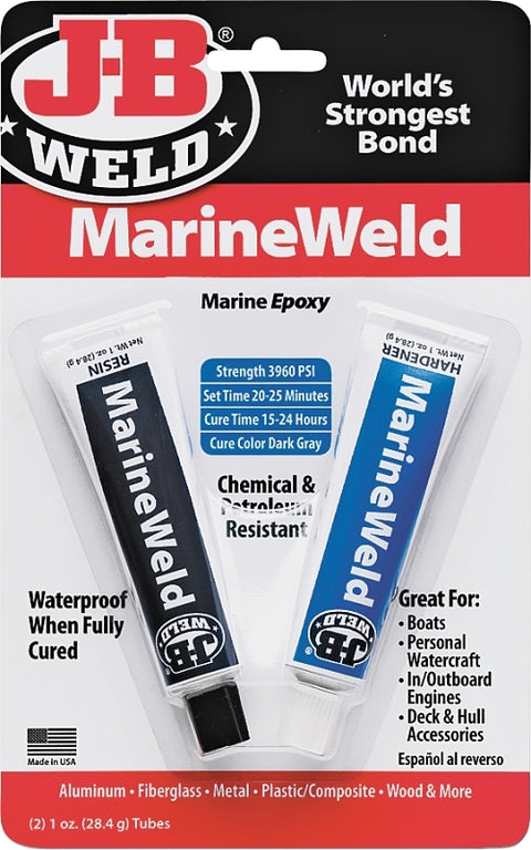 J-B Weld 8272 Cold Weld Epoxy, Dark Gray, Solid, 2 oz Tube, Compositions: Bisphenol A- Epichlorhydrin