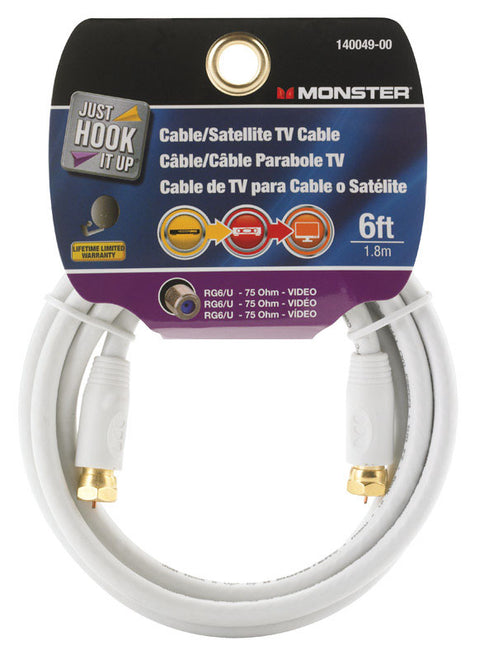 Monster Just Hook it Up 6 ft. L Video Coaxial Cable