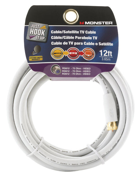 Monster Just Hook it Up 12 ft. L Video Coaxial Cable