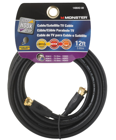 Monster Just Hook it Up 12 ft. L Video Coaxial Cable
