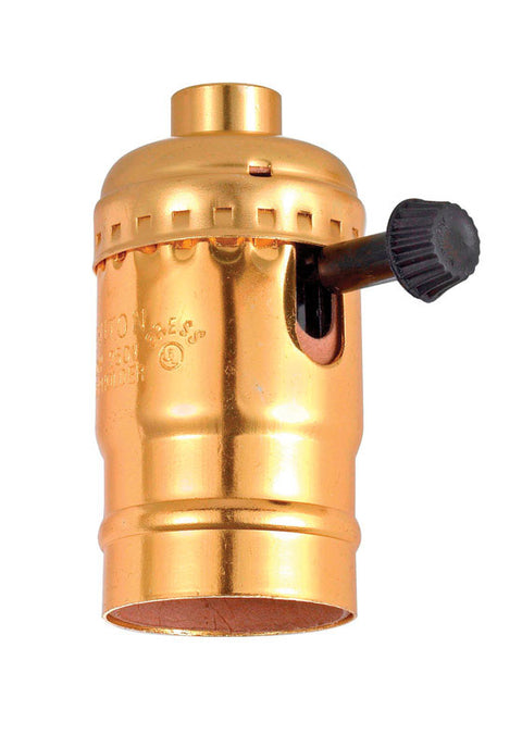 Leviton Turn Knob Light Socket 250 watts 250 volts Medium Brass