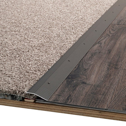M-D 43375 Carpet Trim, 72 in L, 2 in W, 3/8 in Thick, Aluminum, Mocha