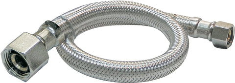 Plumb Pak EZ Series PP23802-5 Sink Supply Tube, 3/8 in Inlet, Compression Inlet, 1/2 in Outlet, FIP Outlet, 16 in L