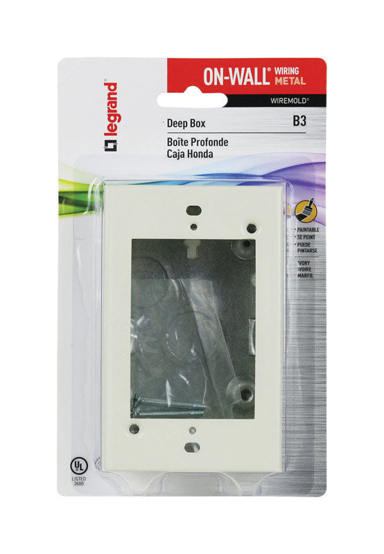 Wiremold 1 Gang Rectangle Outlet Box Ivory Metal – Shell Lumber and ...