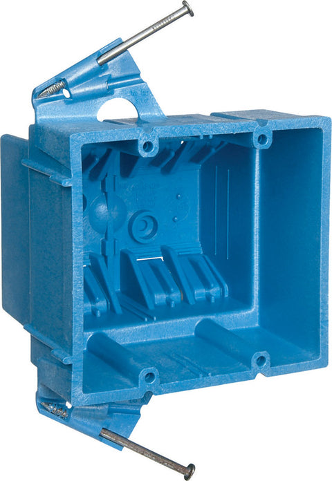 Carlon 3-1/2 in. H Rectangle 2 Gang Outlet Box Blue PVC