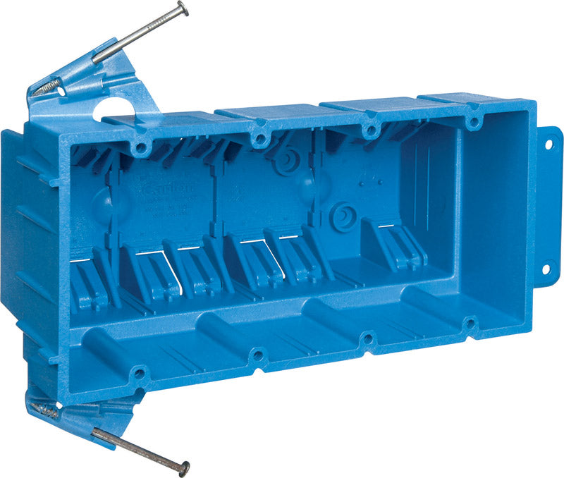 Carlon 7-3/4 in. H Rectangle 4 Gang Electrical Box Blue PVC – Shell ...