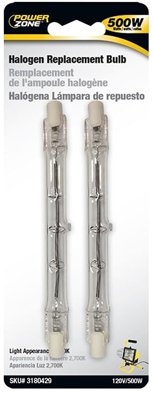 PowerZone ORHLB500T32P Halogen Bulb, T3 Lamp, Bright White Light, 4.64 in long