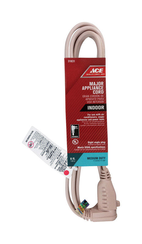 Ace Indoor Appliance Cord 14/3 SPT - 3 6 ft. L Beige