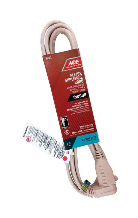Ace Indoor Appliance Cord 14/3 SPT - 3 9 ft. L Beige