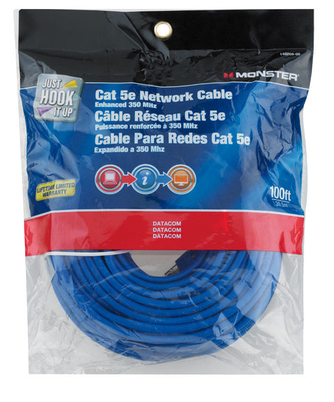 Monster Blue 100 ft. L Category 5E Networking Cable