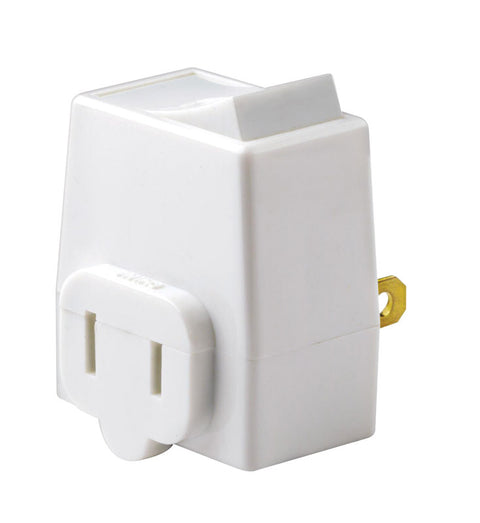 Leviton 13 amps 125 volts Rocker Plug-In Tap Switch White