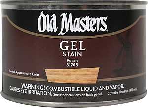 Old Masters 81708 Gel Stain, Pecan, Liquid, 1 pt, Can