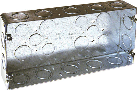 Raco 4-1/2 in. H Rectangle 3 Gang Electrical Box 1/2 in. Gray Steel