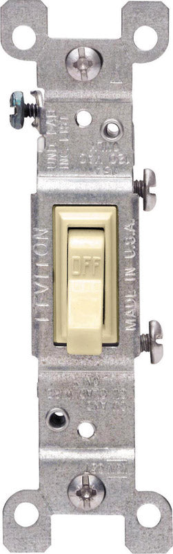 Leviton CSA 15 amps 120 volts Single Pole Toggle Switch Ivory