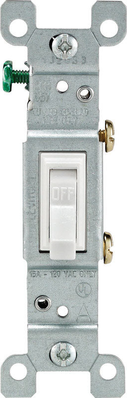 Leviton Framed 15 amps 120 volts Single Pole Toggle Switch White