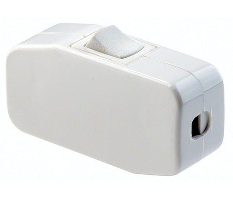 Leviton Cord Switch Single Pole Feed Thru On/Off 3 Amp 125 volts White CSA Carded