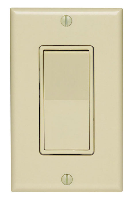 Leviton Decora 15 amps 120/277 volts Single Pole Rocker 3-Way Switch with Wall Plate Ivory