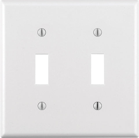 Leviton 2 gang White Thermoset Plastic Toggle Wall Plate 1 pk