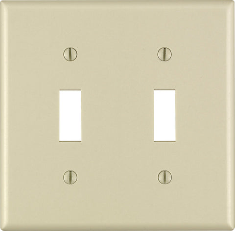 Leviton 2 gang Ivory Thermoset Plastic Toggle Wall Plate 1 pk