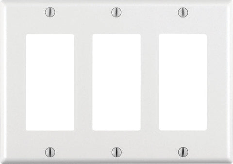 Leviton 3 gang White Thermoset Plastic Rocker/GFCI Wall Plate 1 pk