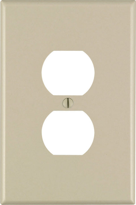 Leviton 1 gang Ivory Nylon Duplex Outlet Wall Plate 1 pk
