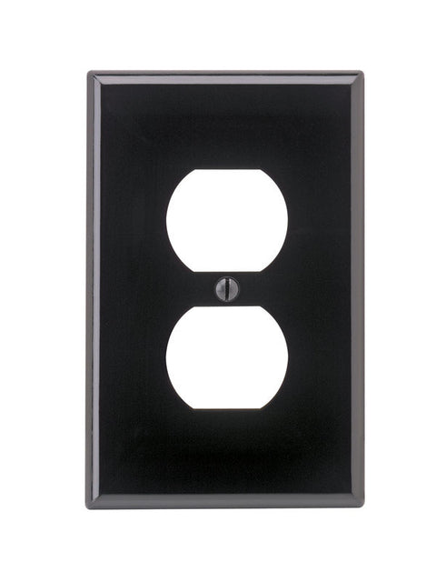 Leviton 1 gang Black Nylon Duplex Outlet Midsize Wall Plate 1 pk