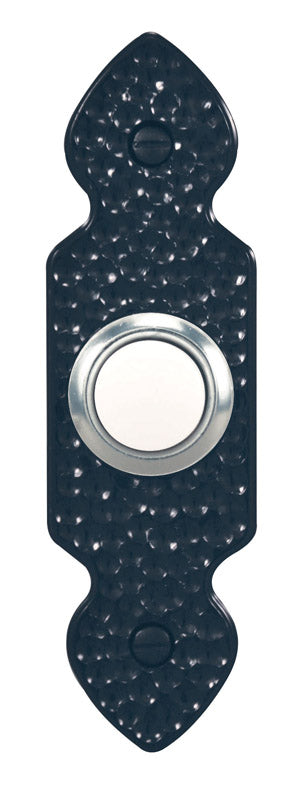 Heath Zenith Hammered Black Wired Pushbutton Doorbell