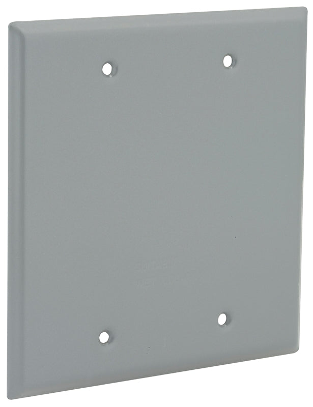 Hubbell 5175-0 Cover, 4-1/2 in L, 4-1/2 in W, Aluminum, Gray, Powder-C ...