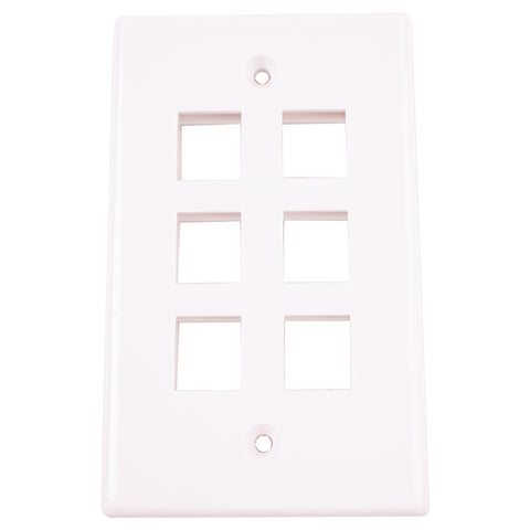 Monster Just Hook It Up White 6 gang Plastic Keystone Wall Plate 1 pk